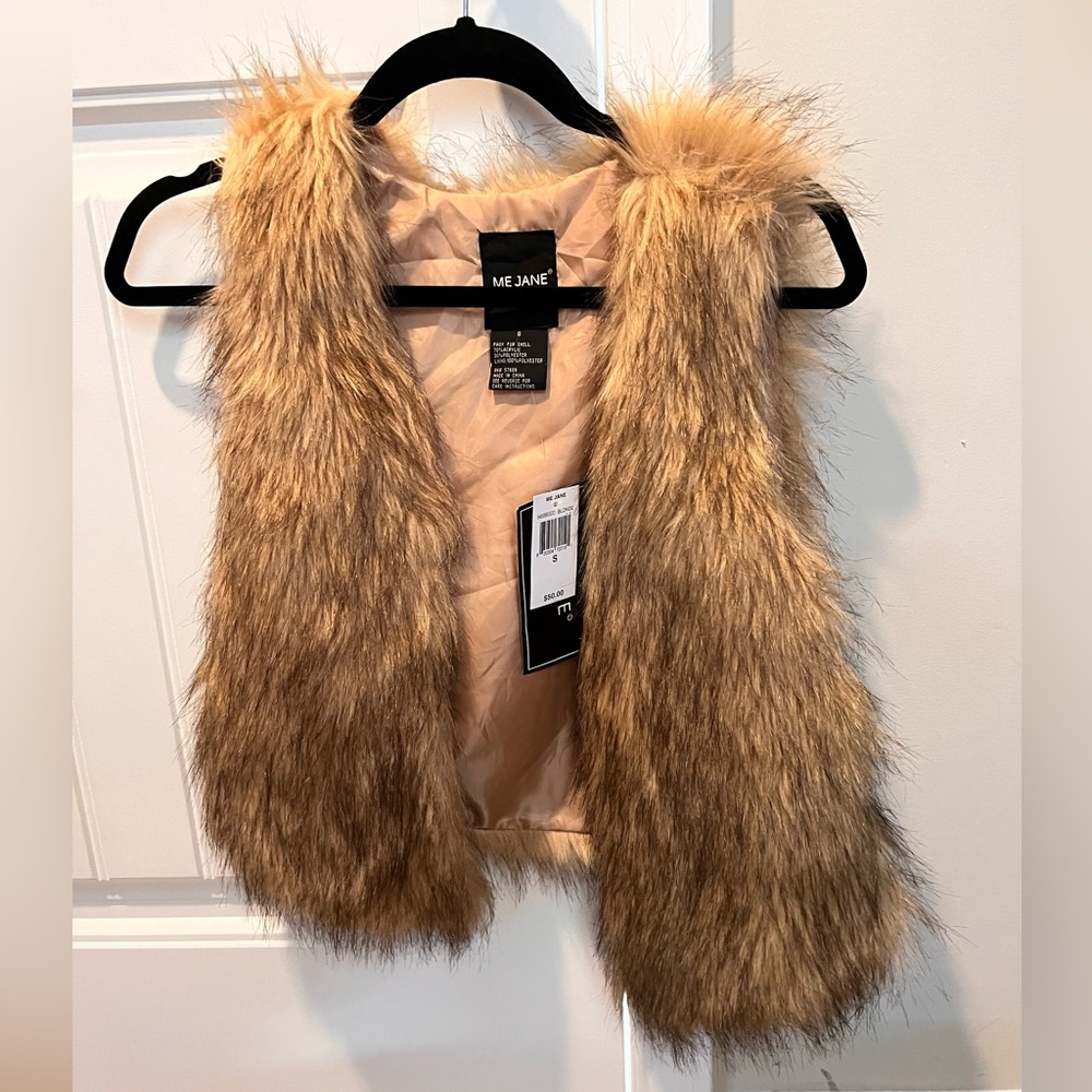 NWT faux fur vest